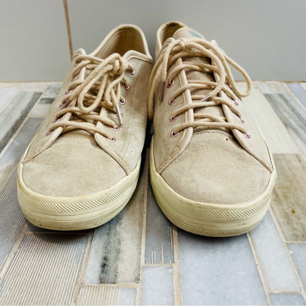 Keds Kickstart Womens 8.5 shoes beige taupe Suede Lace Up Athleisure Sneakers - Picture 4 of 14
